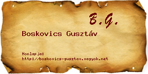 Boskovics Gusztáv névjegykártya