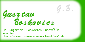 gusztav boskovics business card